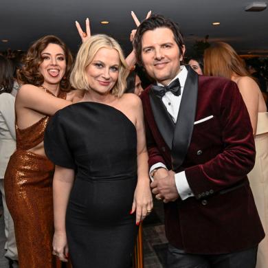 Backstage with Aubrey Plaza, Amy Poehler, and Adam Scott at the 29th Annual Actor Awards