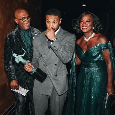 Backstage with Samuel L. Jackson, Michael B. Jordan and Viola Davis at the 32nd Annual Actor Awards